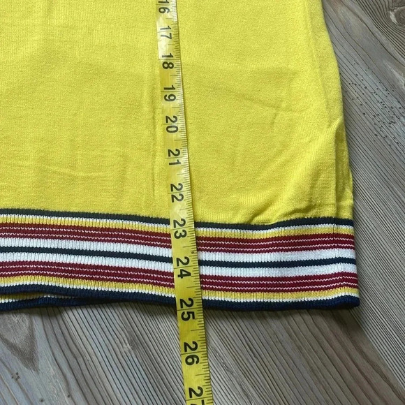 Talbots sweater vest Yellow Striped trim Womens size XL Preppy Casual Knit - Picture 7 of 11
